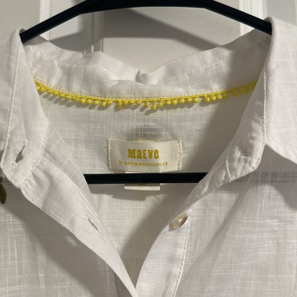 Maeve Anthropologie Embroidered Lemon Blouse size S - Picture 5 of 9
